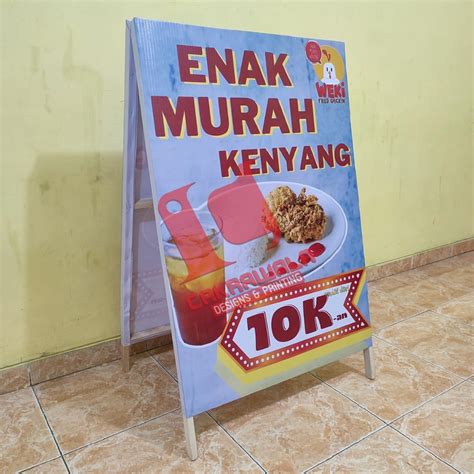 Jual STAND BANNER KAYU UKURAN 60 X 110 SEGITIGA A BANNER RANGKA KAYU