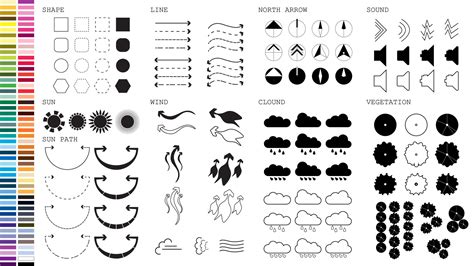 architecture site analysis symbol icon element drawing graphic flat isolated vector ...