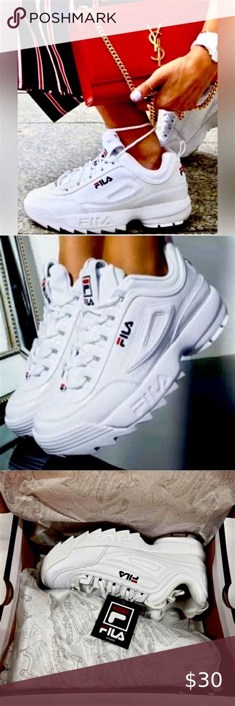 Fila Women Disruptor 2 Size 9 Premium Chunky Leather Shoe All White