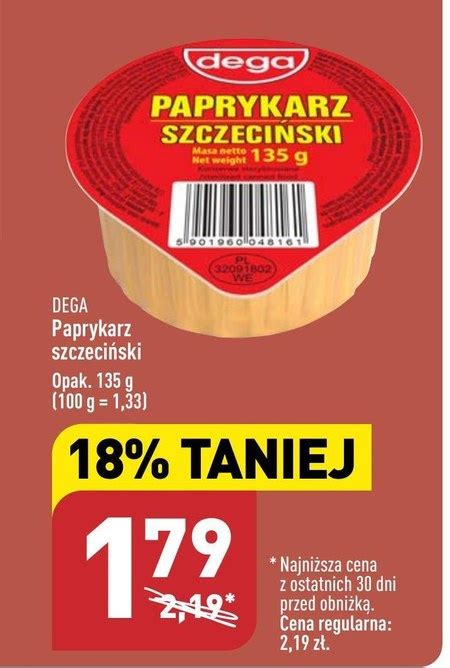 Paprykarz szczeciński Dega 18 TANIEJ promocja Aldi Ding pl