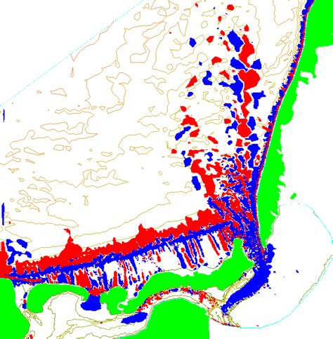 Computed sedimentation and erosion along a characteristic beach ridge ...