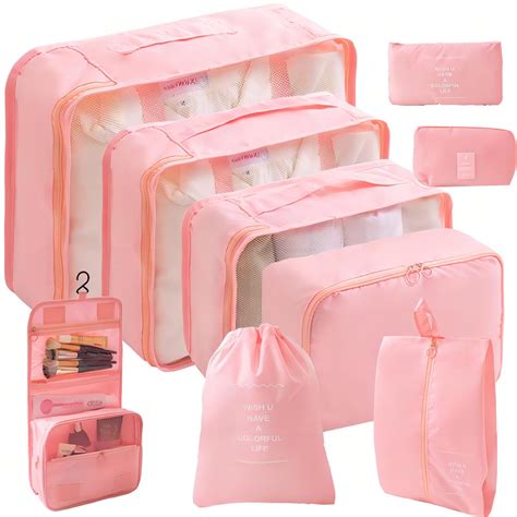 9 Set Packing Cubes For Suitcases Luggage Organizers With 4