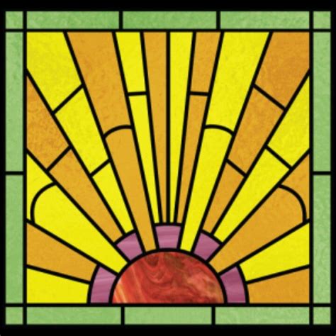 Art Deco Stained Glass Sun