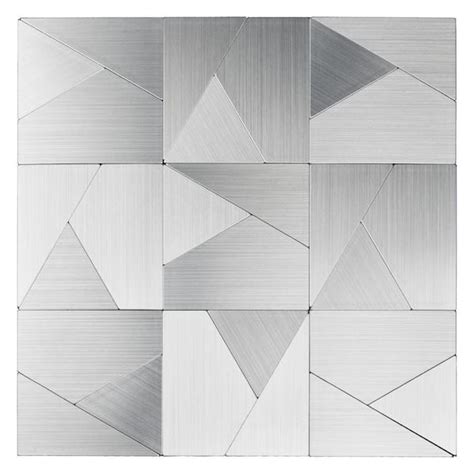 Art3d Triangle Jigsaw Silver 12 In X 12 In Stainless Steel Peel And Stick Tile Backsplash 9