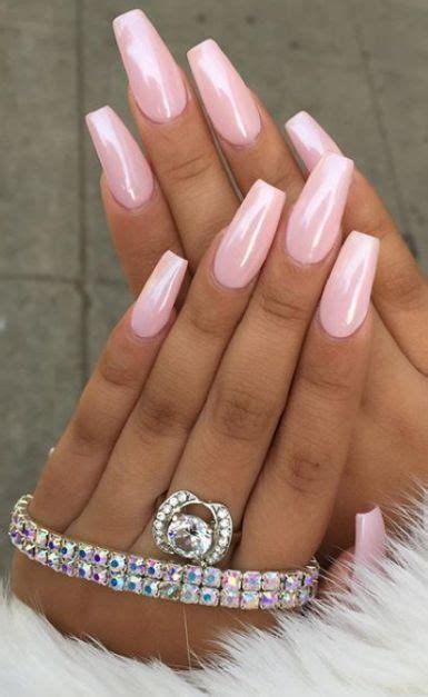 Cute Pink Nails Pink Arcylic Nails Almond Nails Gel Nails Glitter