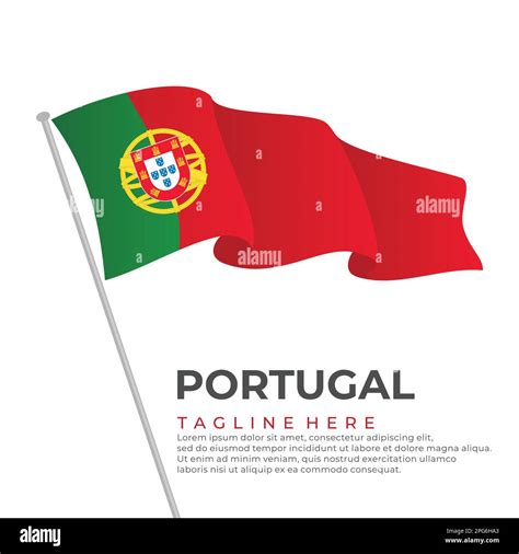 Template Vector Portugal Flag Modern Design Vector Illustration Stock