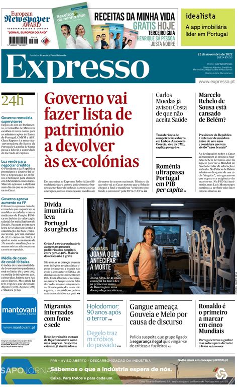 Expresso Nov Jornais E Revistas Sapo Pt Ltima Hora E