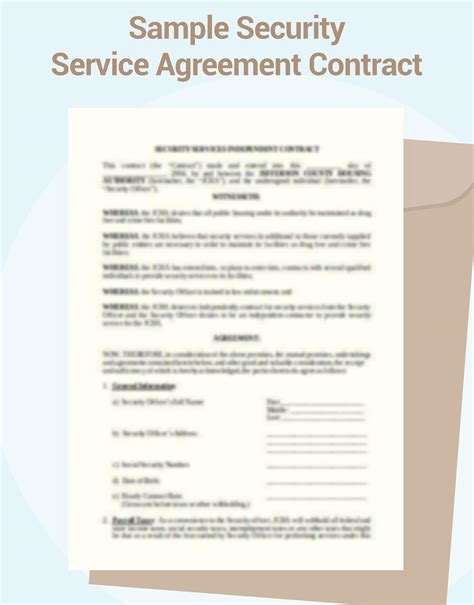 Security Service Agreement Template