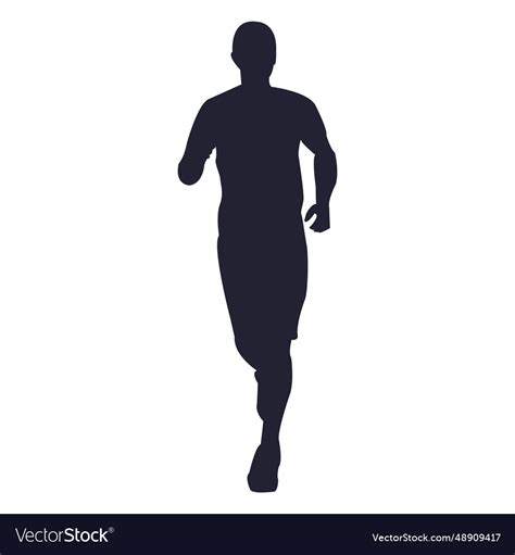 Male running marathon silhouette Royalty Free Vector Image