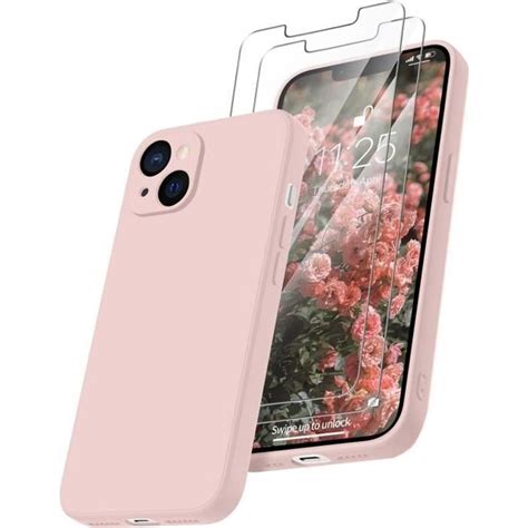 Coque Rose Pour Iphone Et Verres Tremp Film Protection