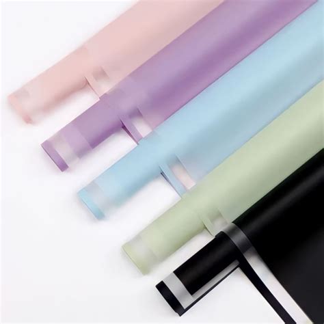 Jual 5 Lembar TRANSPARANT PASTEL LINE CELLOPHANE WRAPPING PAPER