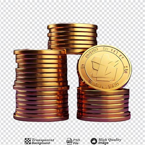 Premium Psd Coin Stacks Isolated On Transparent Background