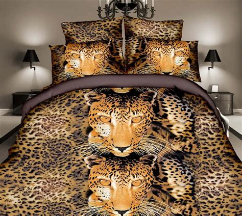 3d Animals Leopard Printed Bedding Set Full Queen Size Bedspreads Bed