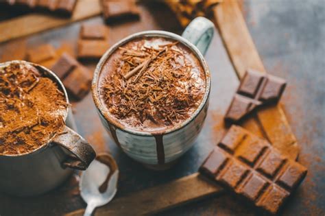 Premium Photo Tasty Hot Chocolate Drink In Mugs