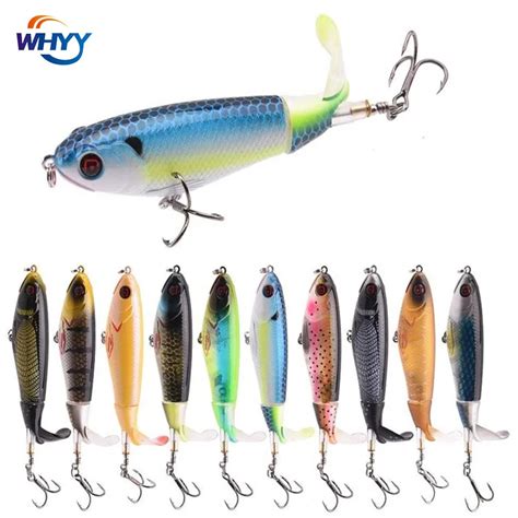 WHYY 1Pcs Whopper Plopper 17g Fishing Lure Rotating Tail Bait For