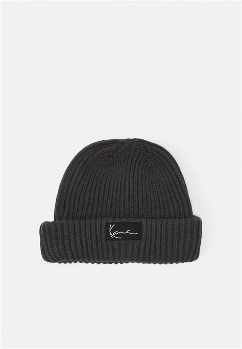 Karl Kani Signature Fisherman Beanie Unisex Mütze Anthracitegrau