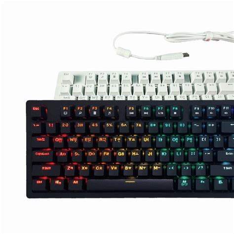 USB Korean Keyboard Mechanical Hangul Keyboard Linear, RGB Backlit, Double-shot Keycaps, Black ...