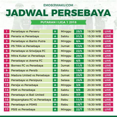 Jadwal Persebaya Liga 1 Homecare24