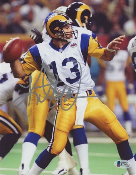 Kurt Warner Signed Rams 8x10 Photo Beckett Coa Pristine Auction