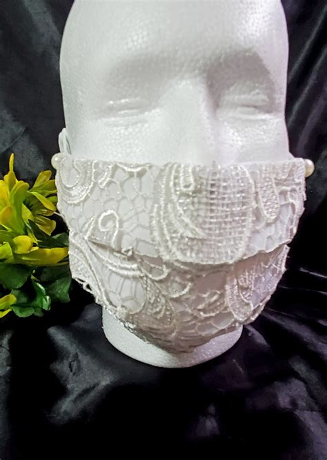 Bridal Face Mask For Bride And Bridesmaids Antique Lace Etsy