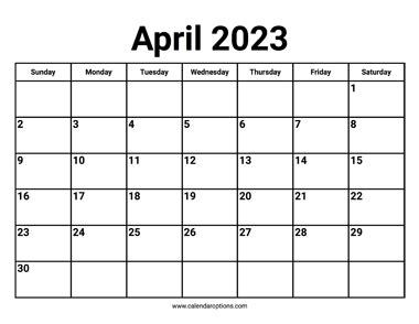 March and April 2023 Calendar – Calendar Options