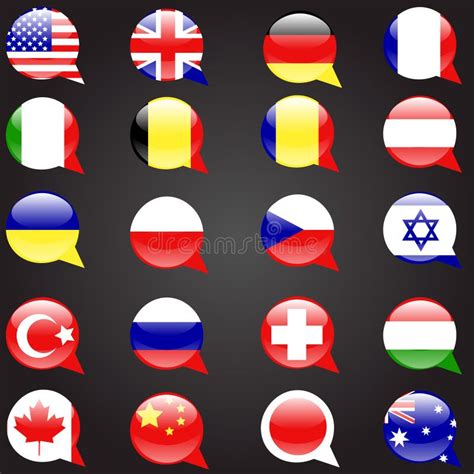 Languages Flag Set Stock Vector Illustration Of Flag 30457394