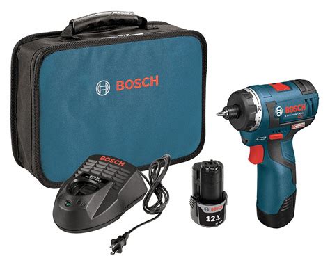 BOSCH Screwdriver Kit, Cordless, 1/4 in Hex Drive Size, 1,300 RPM ...