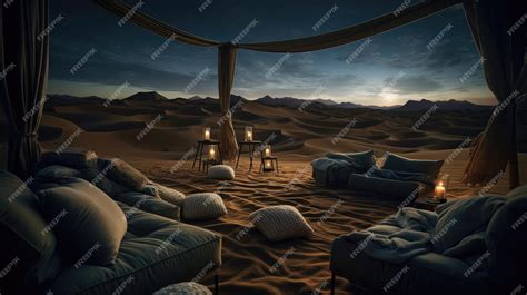 Premium Ai Image Nighttime Desert Film Experience Moonlight Dunes