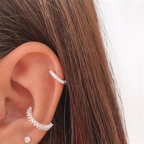 Comprar Piercing De Prata H Lix Cravejado Mm Fino Click R