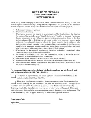 Fillable Online Flow Sheet For Portfolios Of Promotion And Fax