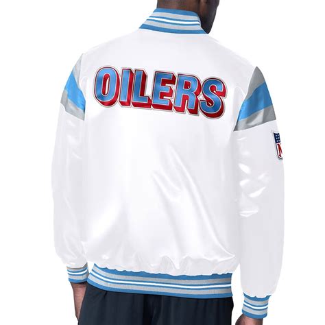 Varsity Satin Starter Light Bluewhite Houston Oilers Jacket