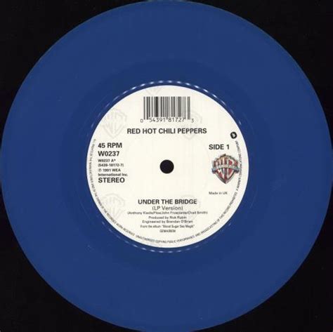 Red Hot Chili Peppers Under The Bridge Blue Vinyl Uk 7 Vinyl Single