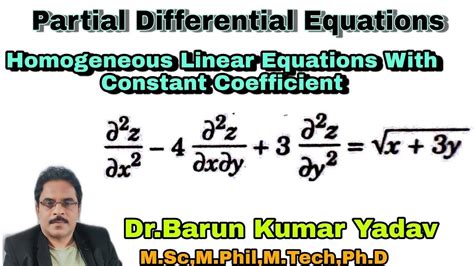 Homogeneous Linear Partial Differential Equations With Constant