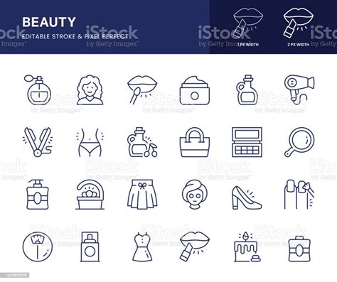 Beauty Line Icons This Icon Set Consists Of Perfume Beautician Lipstick