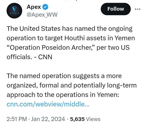 US announces Operation Poseidon Archer against Houthis : r/Military