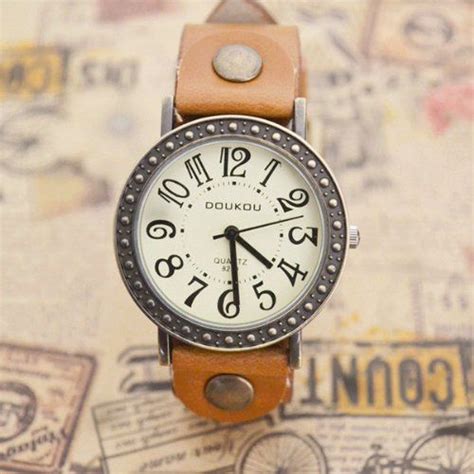 Magicpiece Handmade Vintage Style Leather Watch For Women Big Dial Cow