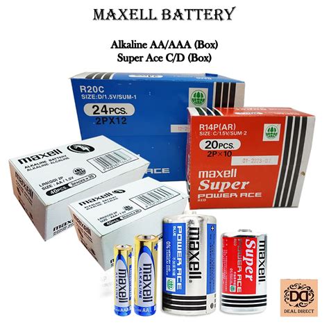 Maxell Alkaline AA AAA Maxell Super Ace C D Battery 1 Box