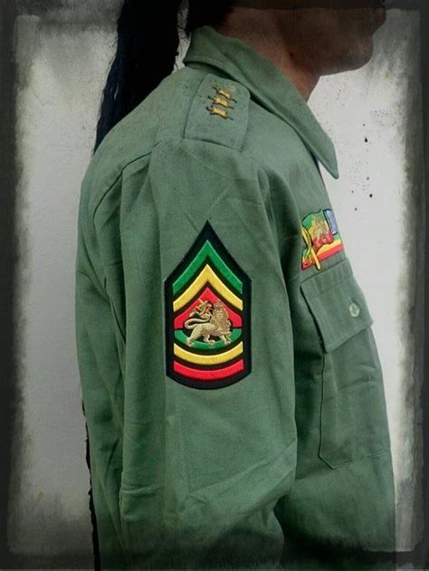 King Roots Rasta Military Shirt Personalized Jah Etsy Rasta Shirt