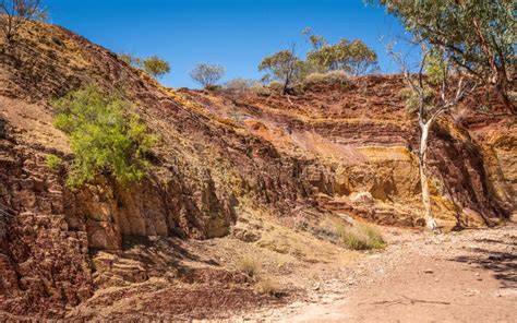 Ochre Pits Colorful View In West Macdonnell National Park In Central