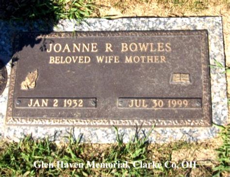 Joanne R Shilling Bowles 1932 1999 Mémorial Find a Grave