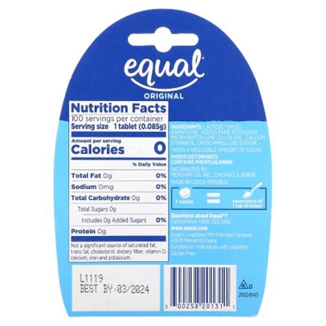 Equal Zero Calorie Sweetener Original 100 Tablets 100 Count Kroger