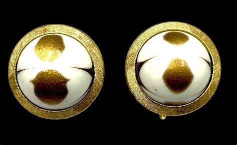 Rare S Crown Trifari Gold Plated Window Pane L Gem