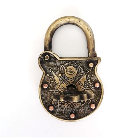 Large Handcrafted Functional Lock Vintage Style Working Lock Antique