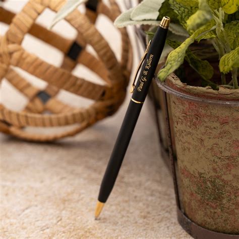 Custom Engraved Cross Classic Century Black Ballpoint Pen W Gold Trim Dayspring Pens