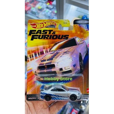 Hobby Store Hot Wheels Premium Fast And Furious Nissan Skyline R34 Model Car Shopee Philippines