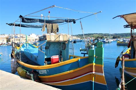 Malta January Fishing Boat In The Harbour In Marsaxlokk