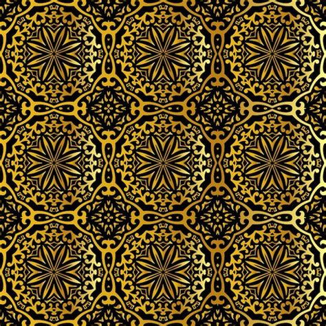 premium vector luxury ornamental black  gold pattern