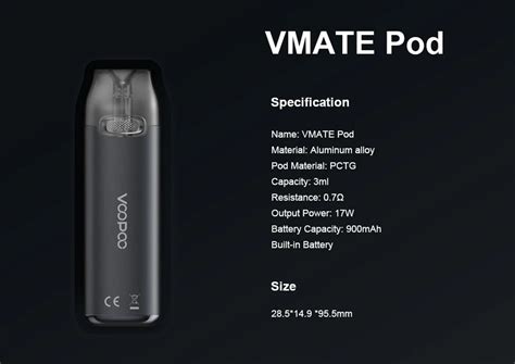 Voopoo VMate Pod Kit 17W 900mAh Battery The Vape Town