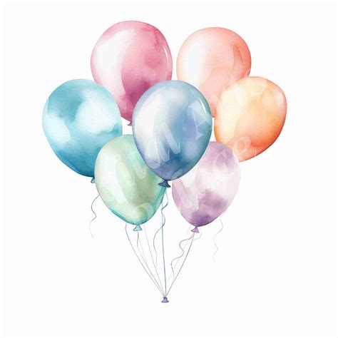 Luftballons Clipart Aquarell Luftballons Clipart Jpgs Etsy De