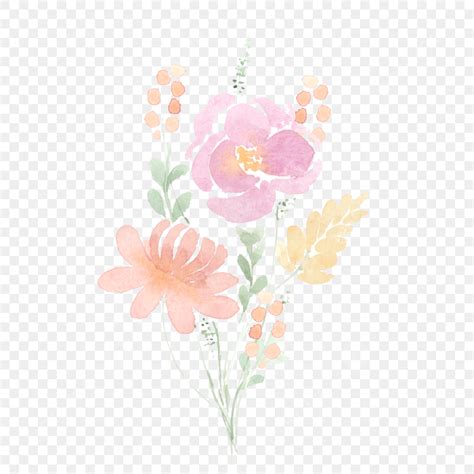 Watercolor Flower Bouquet PNG Transparent, Cute Peony Watercolor Flower ...